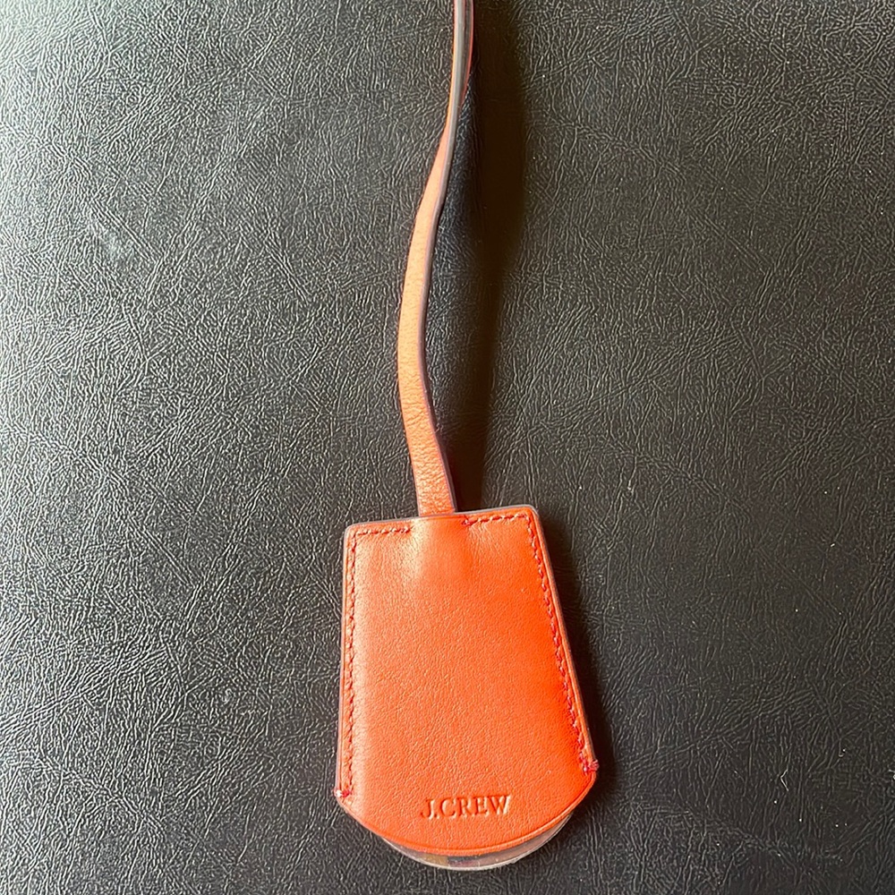 J Crew leather handbag charm accessory mirror NWT